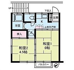 コーポ荒井 2Kの間取図画像