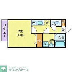 ジーメゾン埼玉本郷町プリミア 1Kの間取図画像