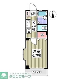 プレゼントコート 1Kの間取図画像