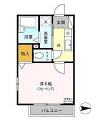 オークハウス 1Kの間取図画像