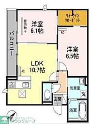 プルミエール大宮七里A 2LDKの間取図画像