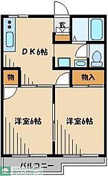 ひまわりハイツ 2DKの間取図画像