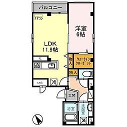 グランメゾン北浦和 1LDKの間取図画像