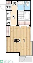 RIS参番館 1Kの間取図画像