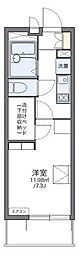 ブランドールH 1Kの間取図画像