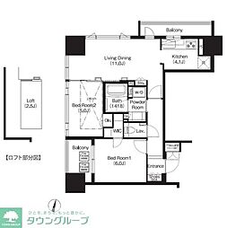 COMFORIA大宮 2LDKの間取図画像