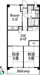 サンライズマンションC棟 3DKの間取図画像