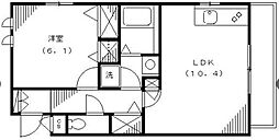 アークボヌール 1LDKの間取図画像