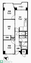ファーストパレス与野本町 3DKの間取図画像