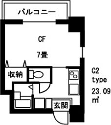ドミール浦和 1Kの間取図画像