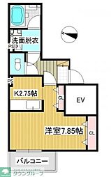 三橋MSK ワンルームの間取図画像