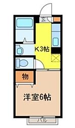 グレースコート 1Kの間取図画像
