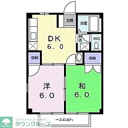 スプリングガーデン 2DKの間取図画像