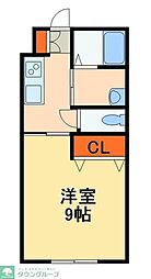イーストパレスＹ−8 2階1Kの間取り