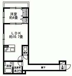 サンスクミ 2階1LDKの間取り
