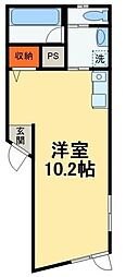 東葉高速鉄道 東葉勝田台駅 徒歩1分の賃貸アパート 1階ワンルームの間取り
