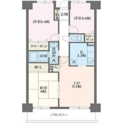 コンフォート津田沼壱番館 2階3LDKの間取り