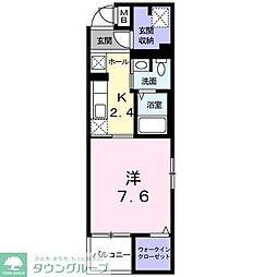 ロイヤル　スリー 4階1Kの間取り