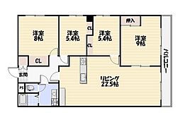 総建みどりハイム 4LDKの間取図画像
