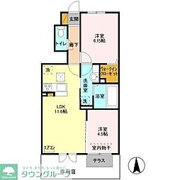 アムール 2LDKの間取図画像