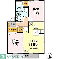 ソレーユ津田沼 2LDKの間取図画像
