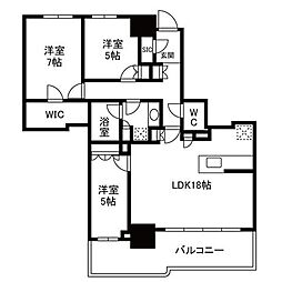 幕張ベイパークライズゲートタワー 3LDKの間取図画像