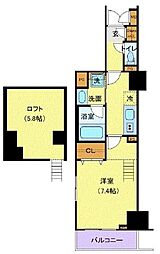 ロイジェントパークス千葉中央 1Kの間取図画像