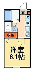 八千代市八千代台東3丁目アパート 1Kの間取図画像