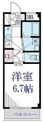 レスタシア穴川 ワンルームの間取図画像