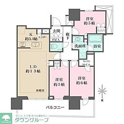 幕張ベイパークライズゲートタワー 3LDKの間取図画像
