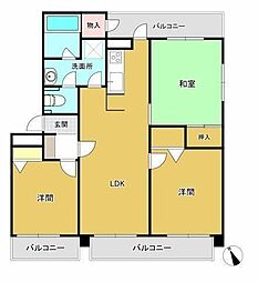 花園マンション 3LDKの間取図画像