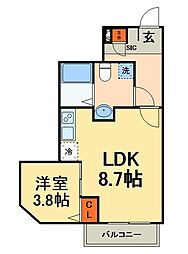 エンプレスヒル八千代台 1LDKの間取図画像