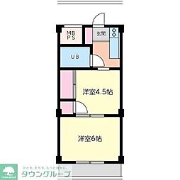 ライトビューティハイツ 2Kの間取図画像