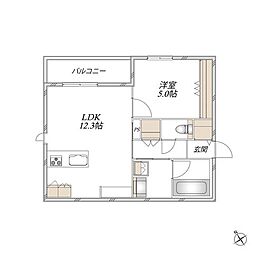 Maison Sarkland 1LDKの間取図画像