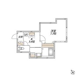 Maison Sarkland 1Kの間取図画像