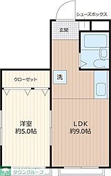成瀬第一マンション 1LDKの間取図画像