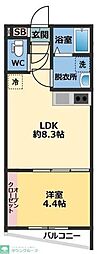 メゾン・ドゥ・アッシュ習志野 1LDKの間取図画像