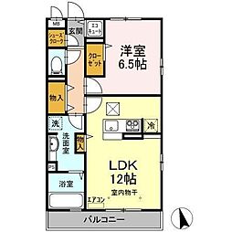 プレジャー 1LDKの間取図画像