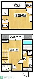 セントヒルズ津田沼2 2Kの間取図画像