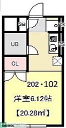 TSKコート 1Kの間取図画像