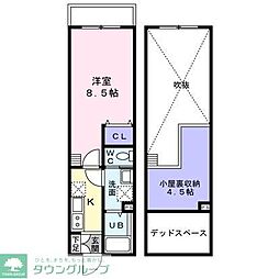 Sパレス4 1Kの間取図画像