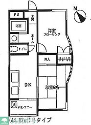 津田沼ホームズ 2DKの間取図画像