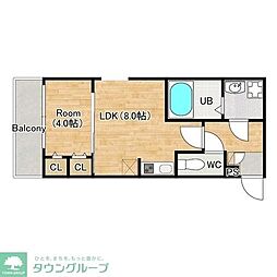 ジーメゾン八千代台北カルム 1LDKの間取図画像