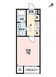 レガーロ藤崎 1Kの間取図画像
