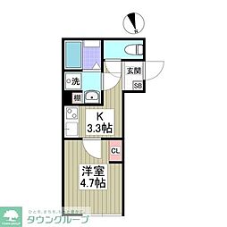K&T 前原 1Kの間取図画像