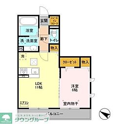 フェリーチェ 1LDKの間取図画像