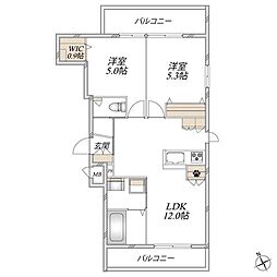 Kirsche Ichikawa 2LDKの間取図画像