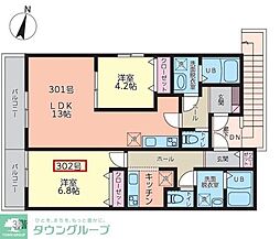 アイフラット 1Kの間取図画像