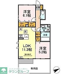 mahalo 2LDKの間取図画像
