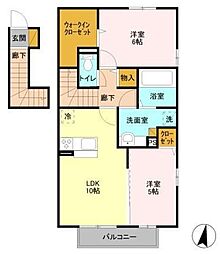 マテリアルレジデンス 2LDKの間取図画像